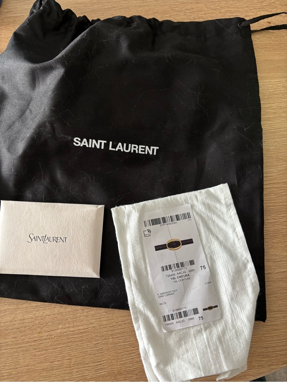 Saint Laurent Leather Belt in color Grape - Picture 3 of 6